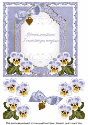 Blue Pansy If Friends Fancy 7in Decoupage Topper