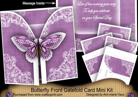 Purple Butterfly Special Day2 3D Gatefold Butterfly Mkit