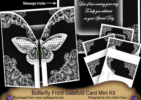 Black Butterfly Special Day2 3D Gatefold Butterfly Mkit