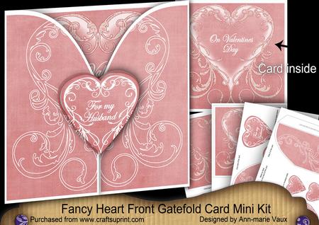 Pink Valentine for My Husband 3D Gatefold Heart Mini Kit