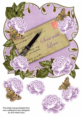 Lilac Rose Sent with Love 8in Fancy Rose Topper