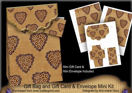 Vtea Heart Gift Bag Mini Kit with Gift Card & Envelope