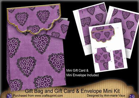 Purple Heart Gift Bag Mini Kit with Gift Card & Envelope