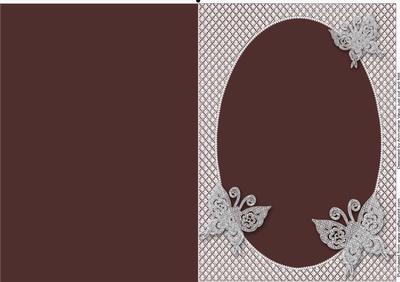 Muted Purple Lace Butterfly Oval Blank Card