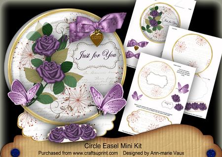 Purple Rose Just for You Circle Easel Card Mini Kit