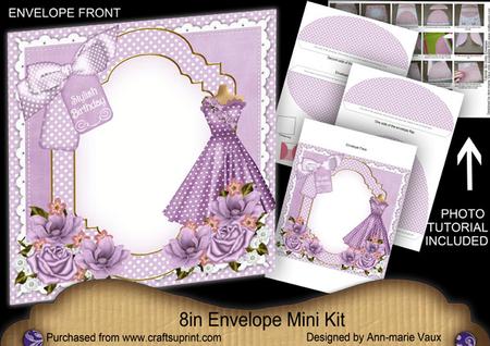 Lilac Dress Stylish Birthday 8in Envelope Mini Kit