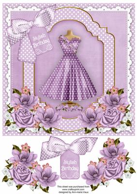 Lilac Dress Stylish Birthday 8in Step by Step