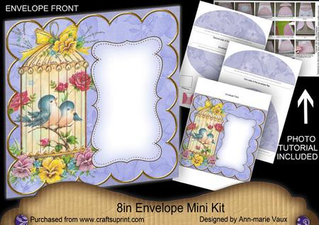 Lovebirds Blue 8in Envelope Mini Kit