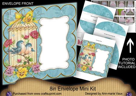 Lovebirds Dusky Teal 8in Envelope Mini Kit