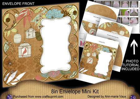 Vintage Tea Birdcage 8in Envelope Mini Kit
