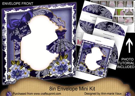 Blue Lace Dress 8in Envelope Mini Kit