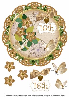 Vintage Tea Forget Me Knot 16th 8in Doily Decoupage Topper
