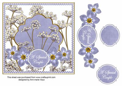 Blue Forget Me Knot Special Couple 7in Time Topper