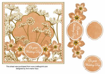 Peach Forget Me Knot Wedding Day 7in Time Topper