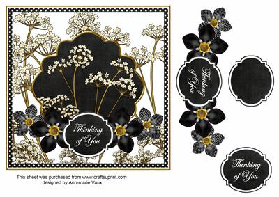 Black Forget Me Knot Thinking of You 7in Time Topper
