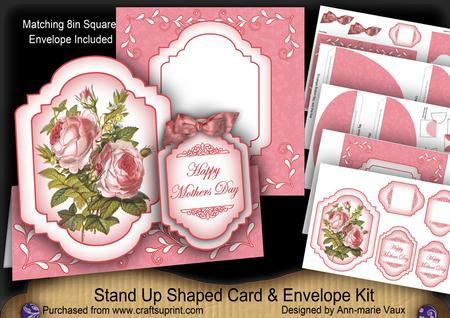 Pink Roses2 Happy Mothers Day Fancy Stand Up Kit