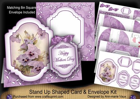 Purple Pansies Happy Mothers Day Fancy Stand Up Kit