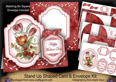 Strawberry Tulips Happy Mothers Day Fancy Stand Up Kit