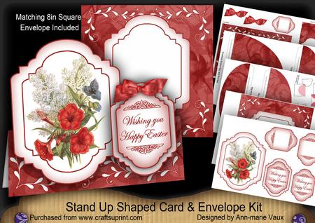 Red Hibiscous Happy Easter Fancy Stand Up Kit