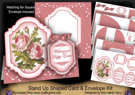 Pink Roses Happy Easter Fancy Stand Up Kit