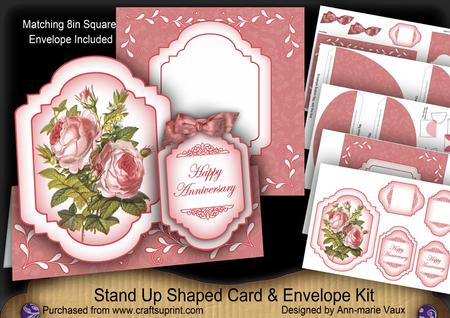 Pink Roses2 Happy Anniversary Fancy Stand Up Kit