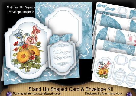 Teal Bouquet Happy Easter Fancy Stand Up Kit