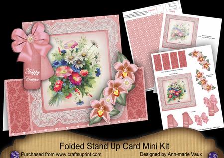 Wildflowers Happy Easter Folded Stand-up Card Mini Kit