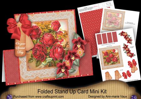 Red Roses Special Day Folded Stand-up Card Mini Kit
