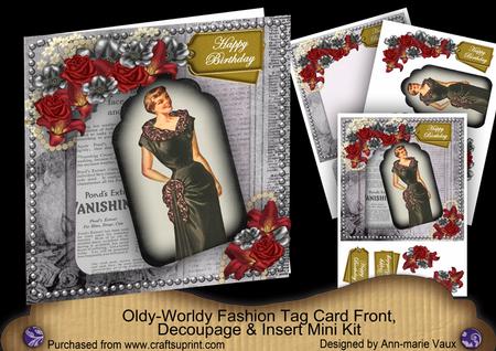 Black Red Dress Happy Birthday Oldie Worldy Fashion Mini Kit