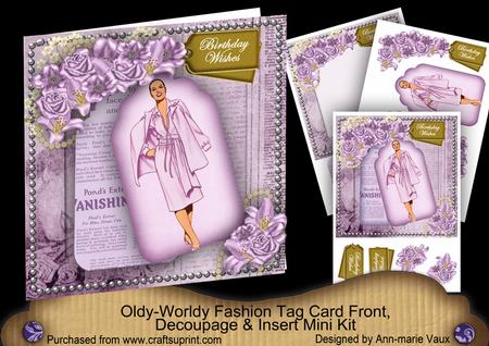 Lilac Lady Birthday Wishes Oldie Worldy Fashion Mini Kit