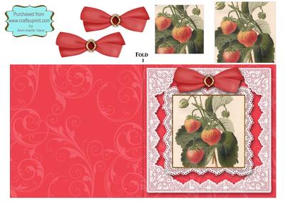 Anyone for Tennis Strawberries Square Lace Card