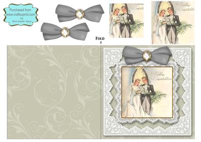 Wedding Congratulations Square Lace Card