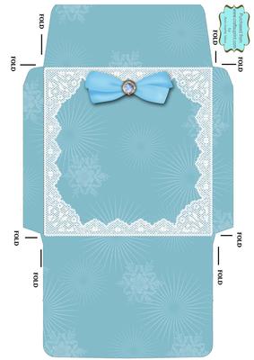Christmas Door Square Lace Envelope