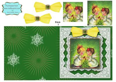 Christmas Little Angels Square Lace Card