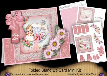 Baby Girl Pink Folded Stand-up Card Mini Kit