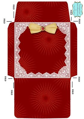Christmas Candle Trio Square Lace Envelope