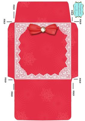 Christmas Carol Singers Square Lace Envelope