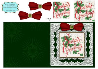 Seasons Greetings Square Lace Card
