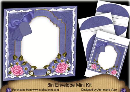 Blue Wildflowers Floral 8in Envelope Mini Kit