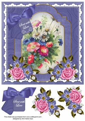 Blue Wildflowers Sent with Love Floral 8inch Step by Step