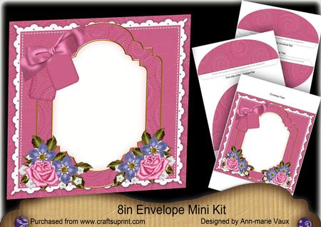 Pink Wildflowers Floral 8in Envelope Mini Kit
