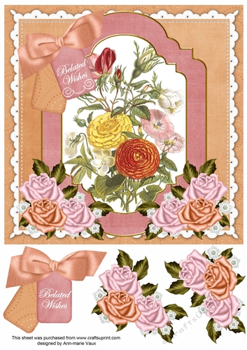 Mixed Bouquet Belated Wishes Floral 8inch Step by Step