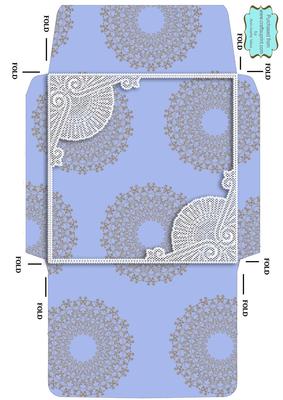 Christmas Church Square Lace Envelope