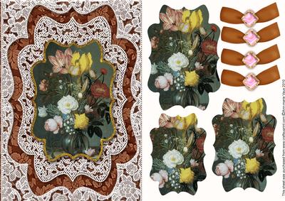 Beautiful Bouquet Lace Card Front Step by Step