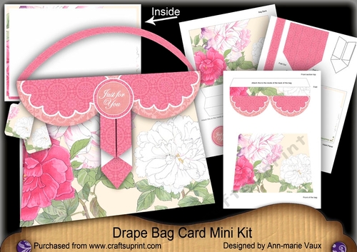 Pink Camillias Just for You Drape Bag Card Mini Kit