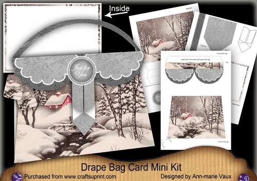 Winter Walk Just for You Drape Bag Card Mini Kit