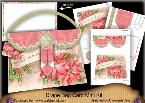 Poinsettias Just for You Drape Bag Card Mini Kit