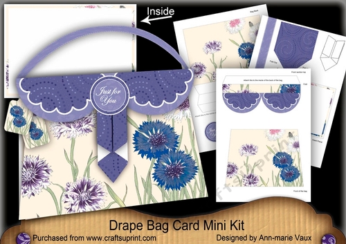 Cornflowers Just for You Drape Bag Card Mini Kit