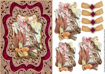 Nector Bird Lace Card Front Step by Step