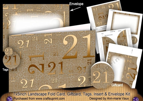Gold Lace 21 Landscape 7x5inch Card & Envelope Mini Kit